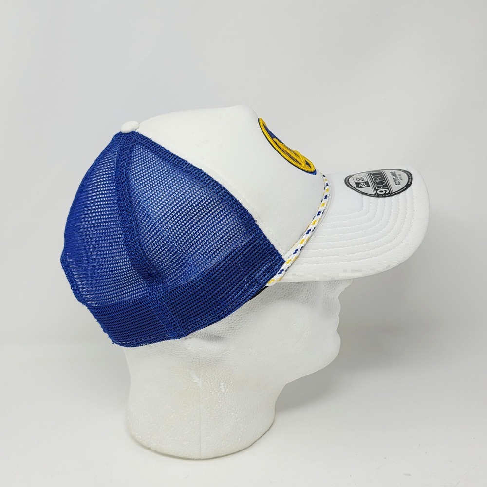 New Era 9FORTY Golden State Warriors Trucker Hat Cap A-Frame White Blue Rope NBA - Picture 4 of 7